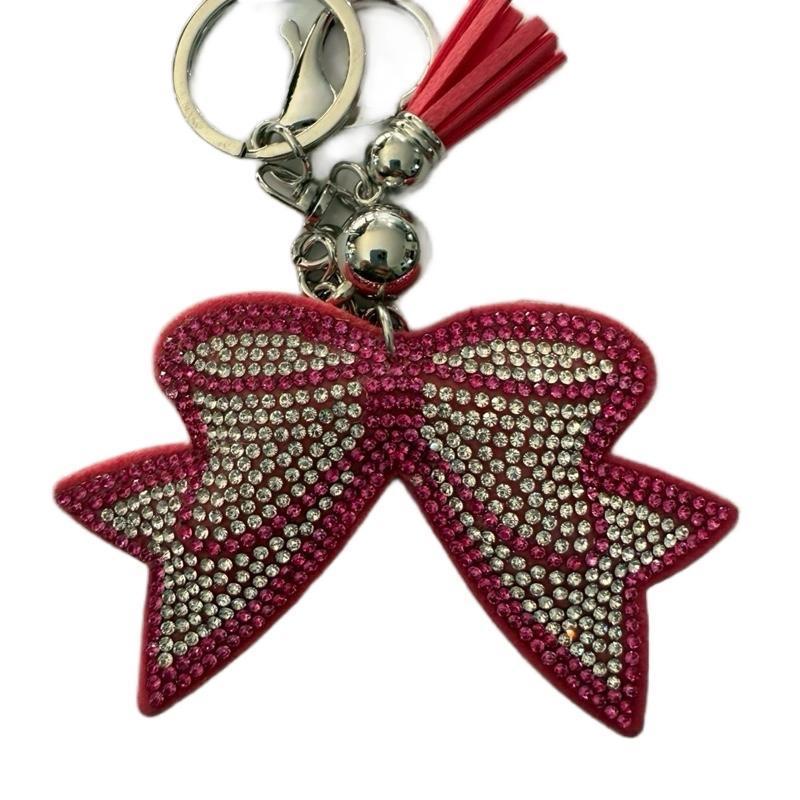 LGS Charms - Bows - Rhinestone Keychain Fashion Accessory with Tassel