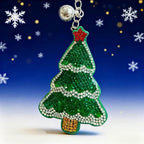 LGS Charms - Christmas - Rhinestone Keychain Fashion Accessory with Tassel