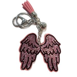 LGS Charms - Crosses/Angel Wings - Rhinestone Keychain Fashion Accessory with Tassel