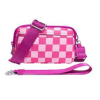 LGS 3 in 1 Wallet RFID protected - Nylon Wristlet & Crossbody Bag for Women, Fits Most Smartphones, Stylish & Versatile wallets purse Casual Lightweight Bag Checkered Pattern Bag