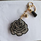 LGS Charms - Flowers - Rhinestone Keychain Fashion Accessory with Tassel