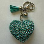 LGS Charms - Hearts - Rhinestone Keychain Fashion Accessory with Tassel
