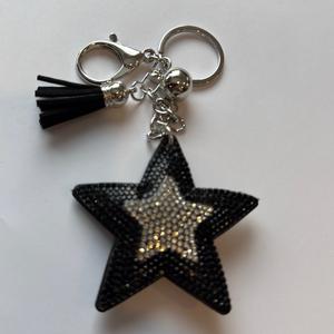 LGS Charms - Stars & Initials - Rhinestone Keychain Fashion Accessory with Tassel