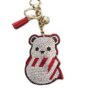 LGS Charms - Christmas - Rhinestone Keychain Fashion Accessory with Tassel