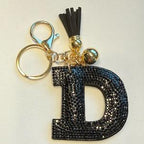 LGS Charms - Stars & Initials - Rhinestone Keychain Fashion Accessory with Tassel