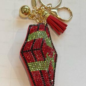LGS Charms - Christmas - Rhinestone Keychain Fashion Accessory with Tassel