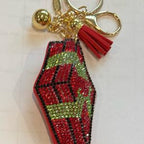 LGS Charms - Christmas - Rhinestone Keychain Fashion Accessory with Tassel