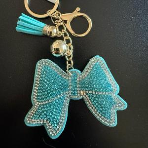LGS Charms - Bows - Rhinestone Keychain Fashion Accessory with Tassel