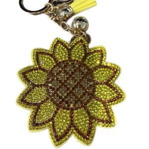 LGS Charms - Flowers - Rhinestone Keychain Fashion Accessory with Tassel