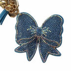 LGS Charms - Bows - Rhinestone Keychain Fashion Accessory with Tassel