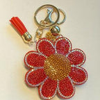 LGS Charms - Flowers - Rhinestone Keychain Fashion Accessory with Tassel
