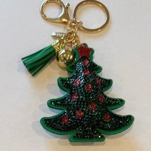 LGS Charms - Christmas - Rhinestone Keychain Fashion Accessory with Tassel