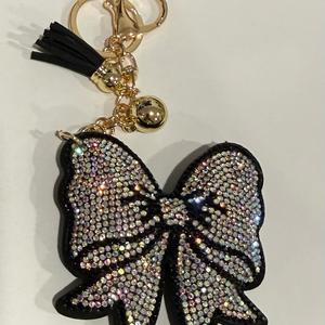 LGS Charms - Bows - Rhinestone Keychain Fashion Accessory with Tassel