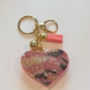 LGS Charms - Hearts - Rhinestone Keychain Fashion Accessory with Tassel