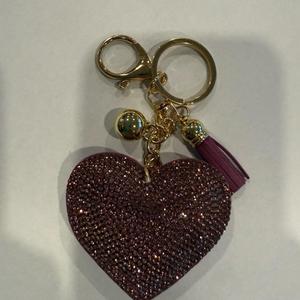 LGS Charms - Hearts - Rhinestone Keychain Fashion Accessory with Tassel