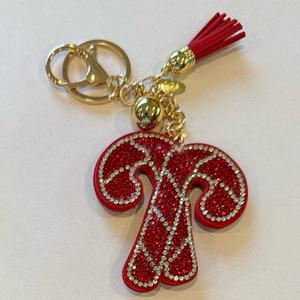LGS Charms - Christmas - Rhinestone Keychain Fashion Accessory with Tassel
