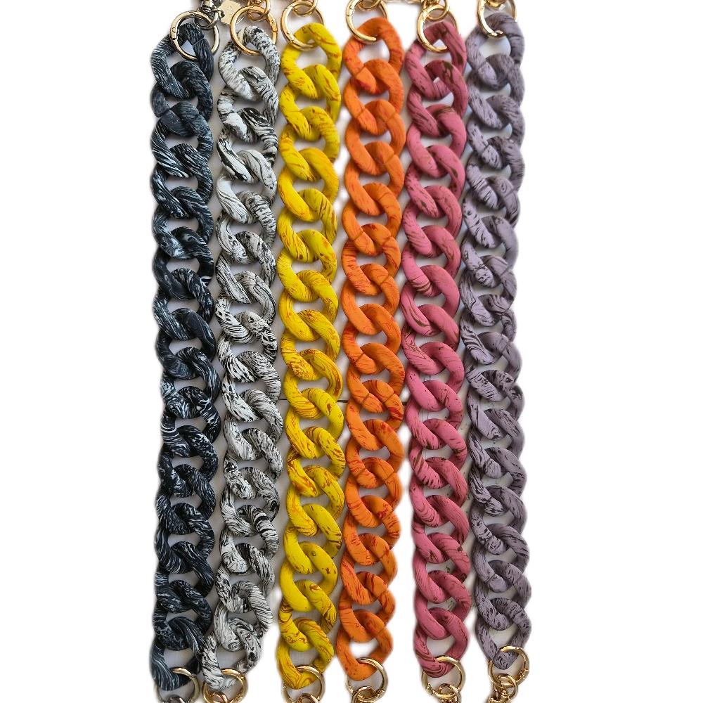LGS Marbled Matte Bag Chains - 18”