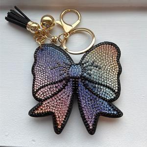 LGS Charms - Bows - Rhinestone Keychain Fashion Accessory with Tassel