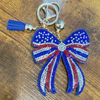 LGS Charms - Bows - Rhinestone Keychain Fashion Accessory with Tassel