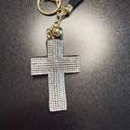 LGS Charms - Crosses/Angel Wings - Rhinestone Keychain Fashion Accessory with Tassel
