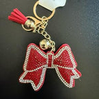 LGS Charms - Bows - Rhinestone Keychain Fashion Accessory with Tassel