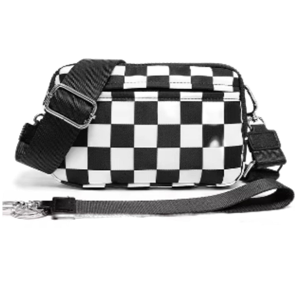 LGS 3 in 1 Wallet RFID protected - Nylon Wristlet & Crossbody Bag for Women, Fits Most Smartphones, Stylish & Versatile wallets purse Casual Lightweight Bag Checkered Pattern Bag