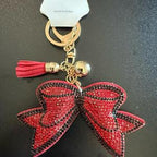 LGS Charms - Bows - Rhinestone Keychain Fashion Accessory with Tassel