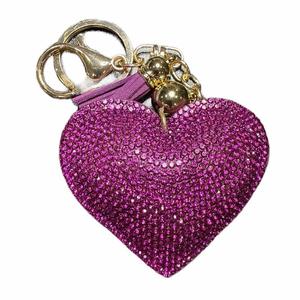 LGS Charms - Hearts - Rhinestone Keychain Fashion Accessory with Tassel