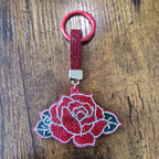LGS Charms - Flowers - Rhinestone Keychain Fashion Accessory with Tassel