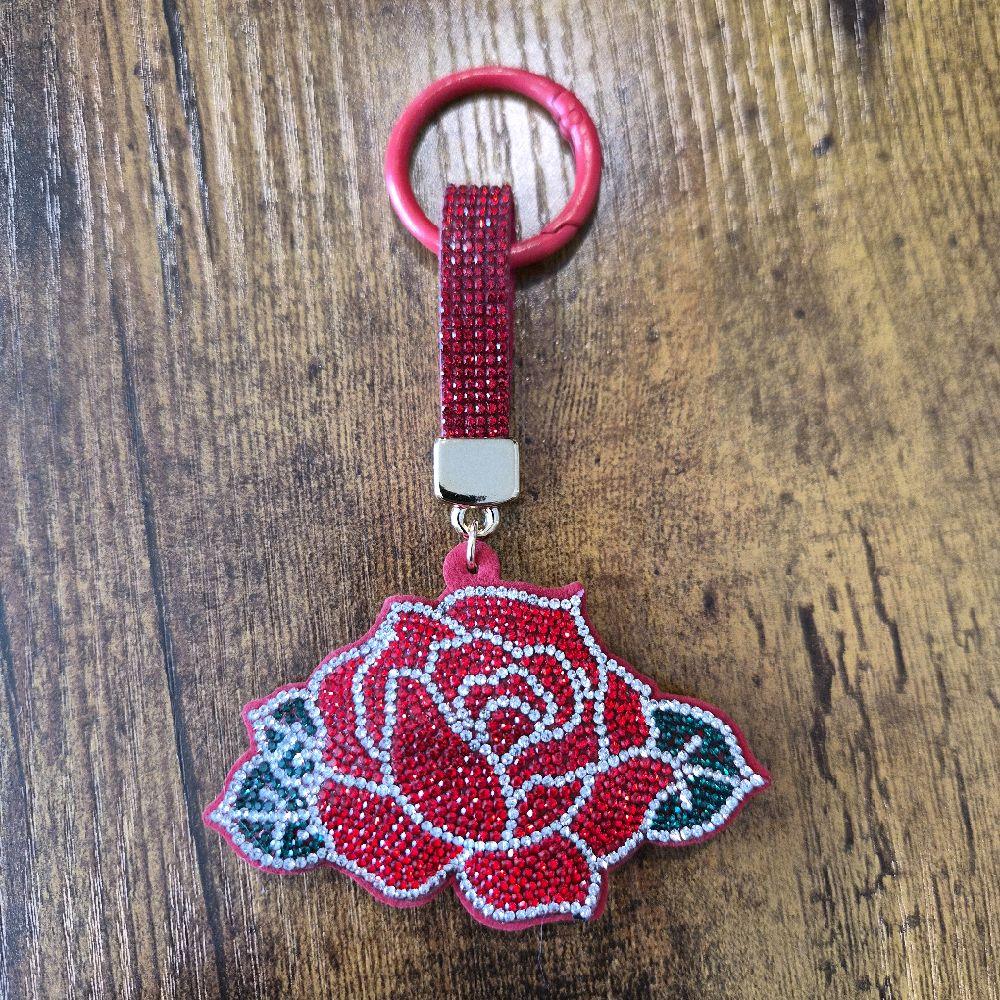 LGS Charms - Flowers - Rhinestone Keychain Fashion Accessory with Tassel