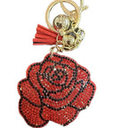 LGS Charms - Flowers - Rhinestone Keychain Fashion Accessory with Tassel
