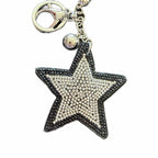 LGS Charms - Stars & Initials - Rhinestone Keychain Fashion Accessory with Tassel