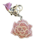 LGS Charms - Flowers - Rhinestone Keychain Fashion Accessory with Tassel