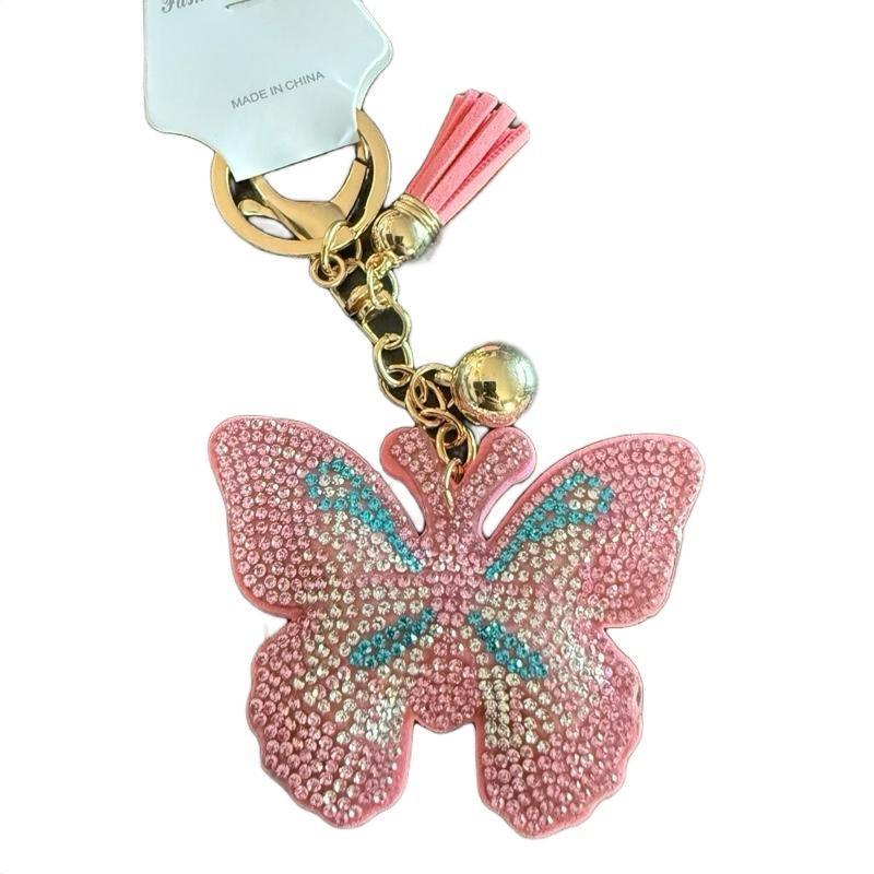 LGS Charms - Butterflies/Insects - Rhinestone Keychain Fashion Accessory with Tassel