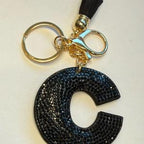 LGS Charms - Stars & Initials - Rhinestone Keychain Fashion Accessory with Tassel