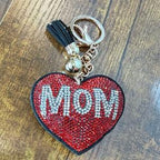 LGS Charms - Hearts - Rhinestone Keychain Fashion Accessory with Tassel