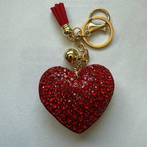 LGS Charms - Hearts - Rhinestone Keychain Fashion Accessory with Tassel
