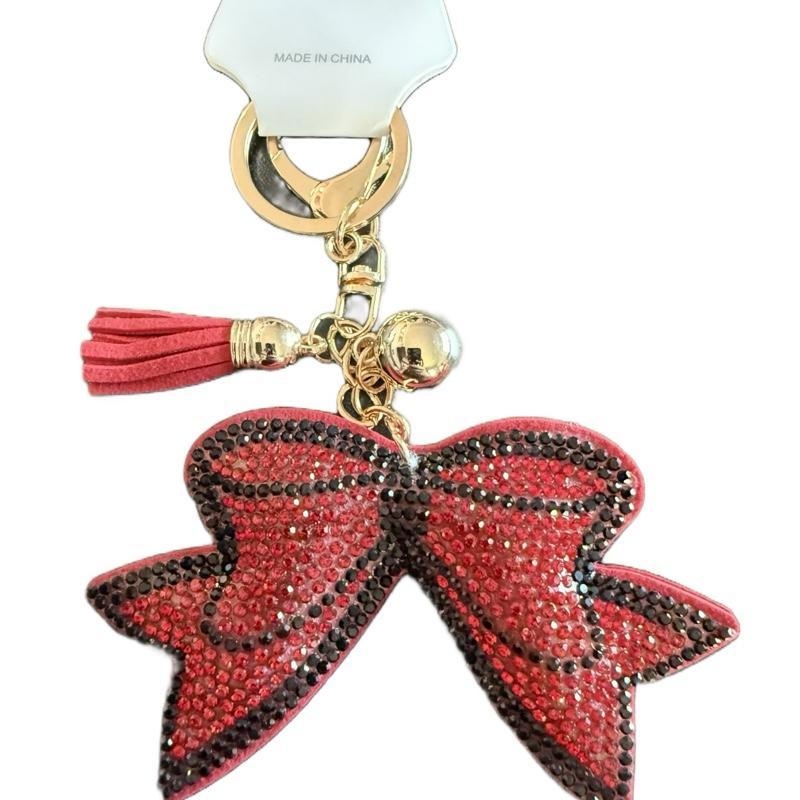 LGS Charms - Bows - Rhinestone Keychain Fashion Accessory with Tassel