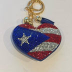 LGS Charms - Hearts - Rhinestone Keychain Fashion Accessory with Tassel