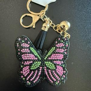 LGS Charms - Butterflies/Insects - Rhinestone Keychain Fashion Accessory with Tassel