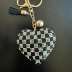 LGS Charms - Hearts - Rhinestone Keychain Fashion Accessory with Tassel