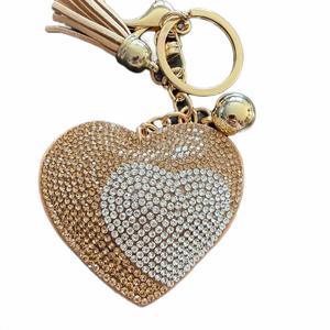 LGS Charms - Hearts - Rhinestone Keychain Fashion Accessory with Tassel