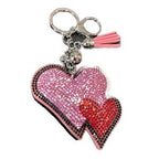 LGS Charms - Hearts - Rhinestone Keychain Fashion Accessory with Tassel