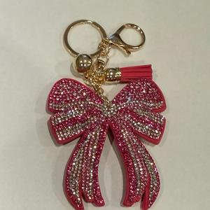 LGS Charms - Bows - Rhinestone Keychain Fashion Accessory with Tassel