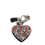 LGS Charms - Hearts - Rhinestone Keychain Fashion Accessory with Tassel
