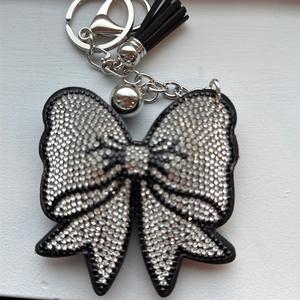 LGS Charms - Bows - Rhinestone Keychain Fashion Accessory with Tassel