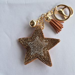 LGS Charms - Stars & Initials - Rhinestone Keychain Fashion Accessory with Tassel