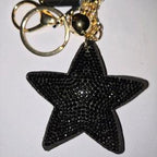 LGS Charms - Stars & Initials - Rhinestone Keychain Fashion Accessory with Tassel