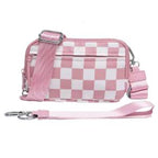 LGS 3 in 1 Wallet RFID protected - Nylon Wristlet & Crossbody Bag for Women, Fits Most Smartphones, Stylish & Versatile wallets purse Casual Lightweight Bag Checkered Pattern Bag